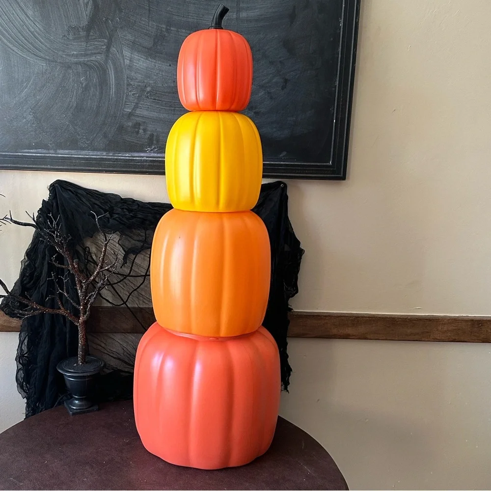 Halloween Orange Stacked Pumpkin Decoration